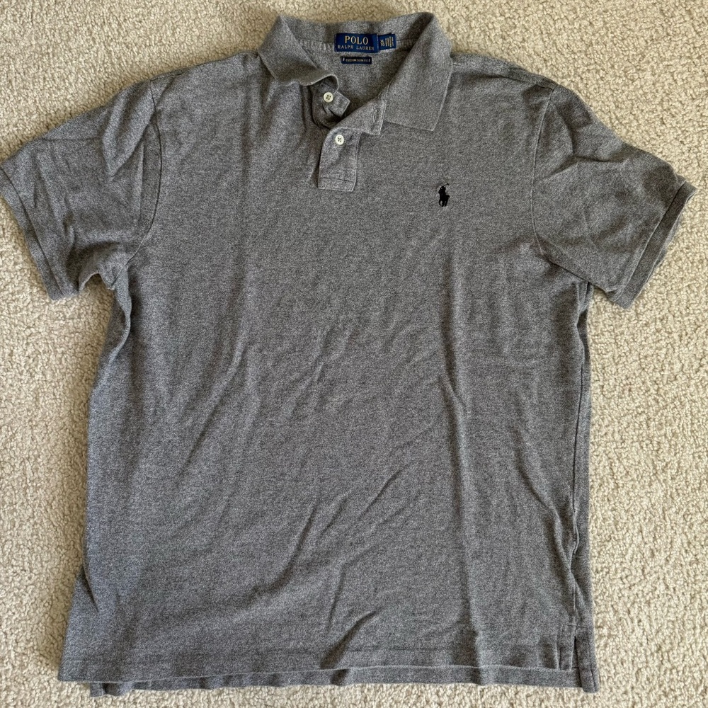 Polo Ralph Lauren Charcoal Men's Custom Slim Fit Polo Shirt